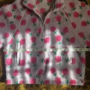 Lilac with Floral Print Sherpa Sweater